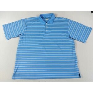 Bolle Golf Polo Shirt Mens XL Blue Stripe B-Tech Performance Stretch Knit Casual